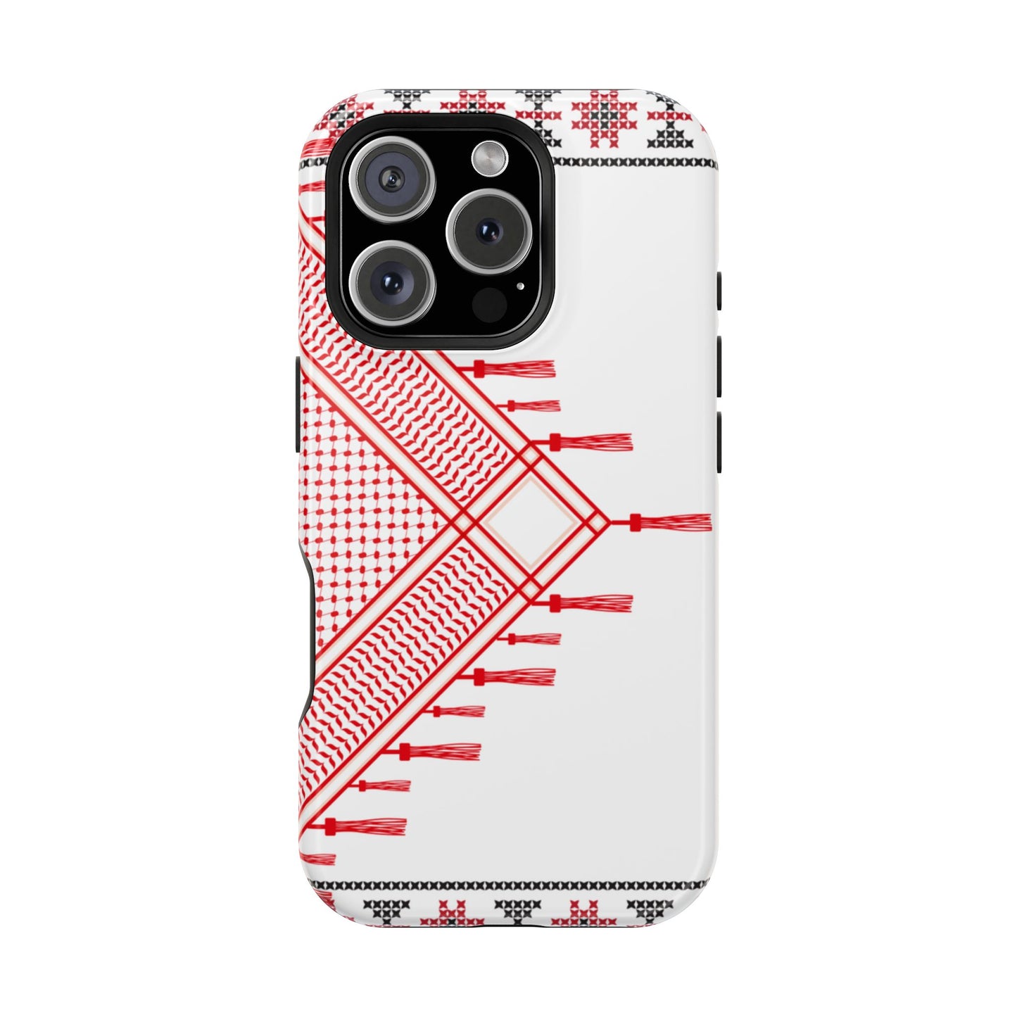 Red and White Hattah Design Iphone Magnetic Tough Case