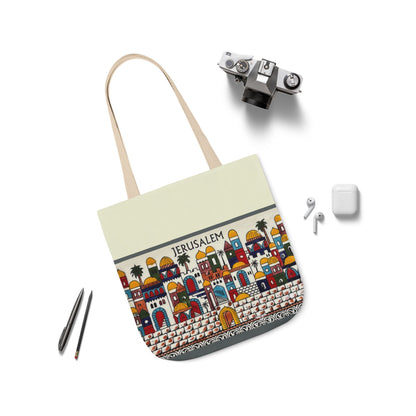 Jerusalem City  Tote Bag, 3-Color Straps