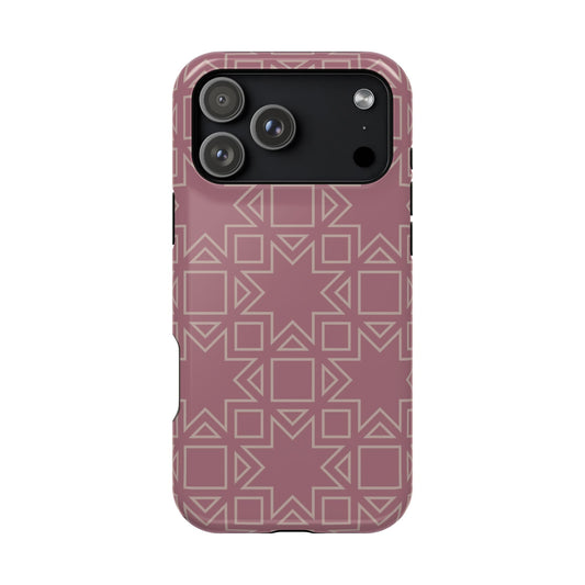 Pink Star ⭐️ Geometric Design - Iphone Magnetic Tough Case