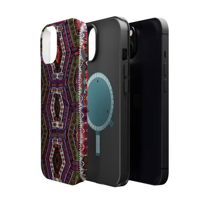 Purple and Green Geometric  Design - Iphone Magnetic Tough Case