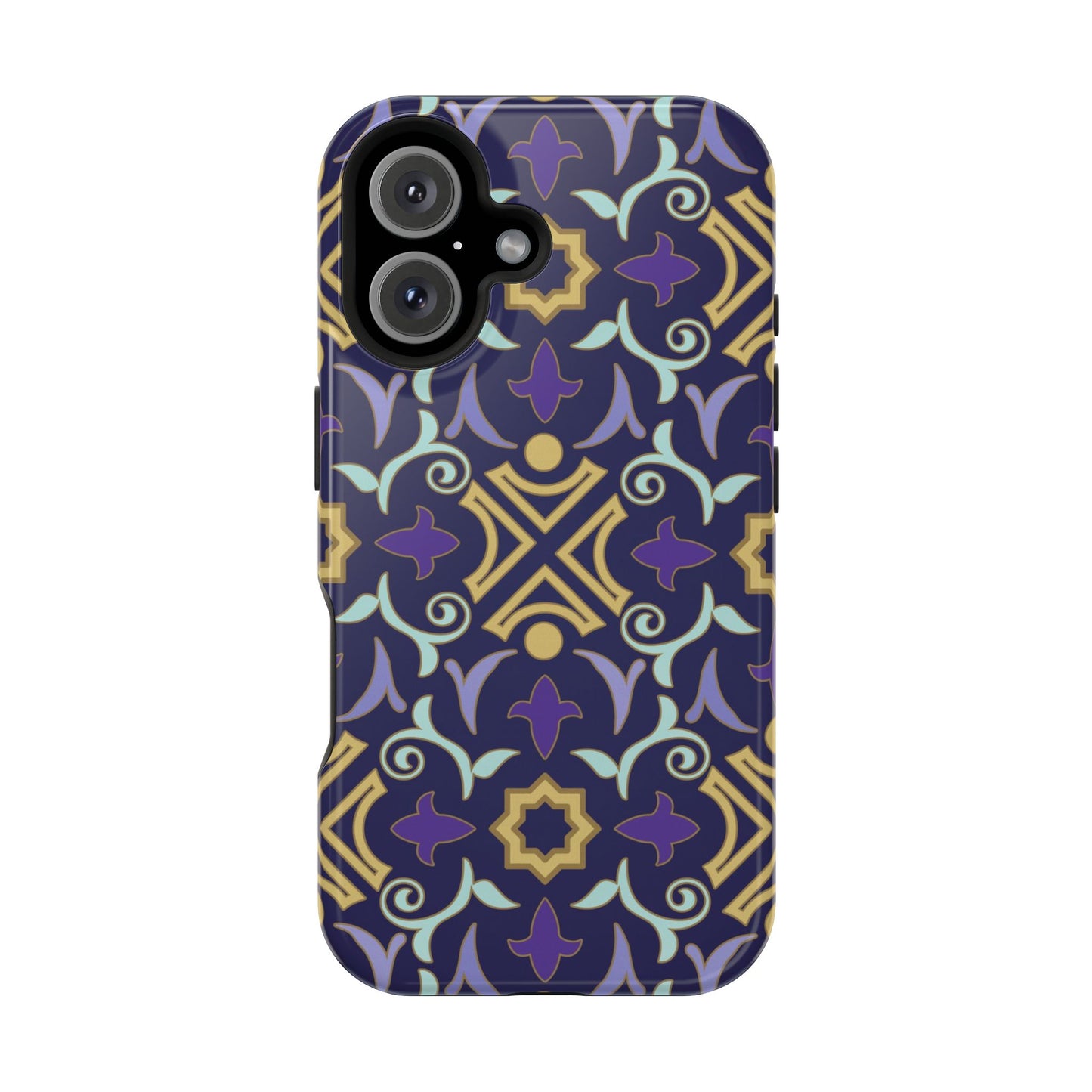 Geometric Purple and Gold Design Iphone Magnetic Tough Case