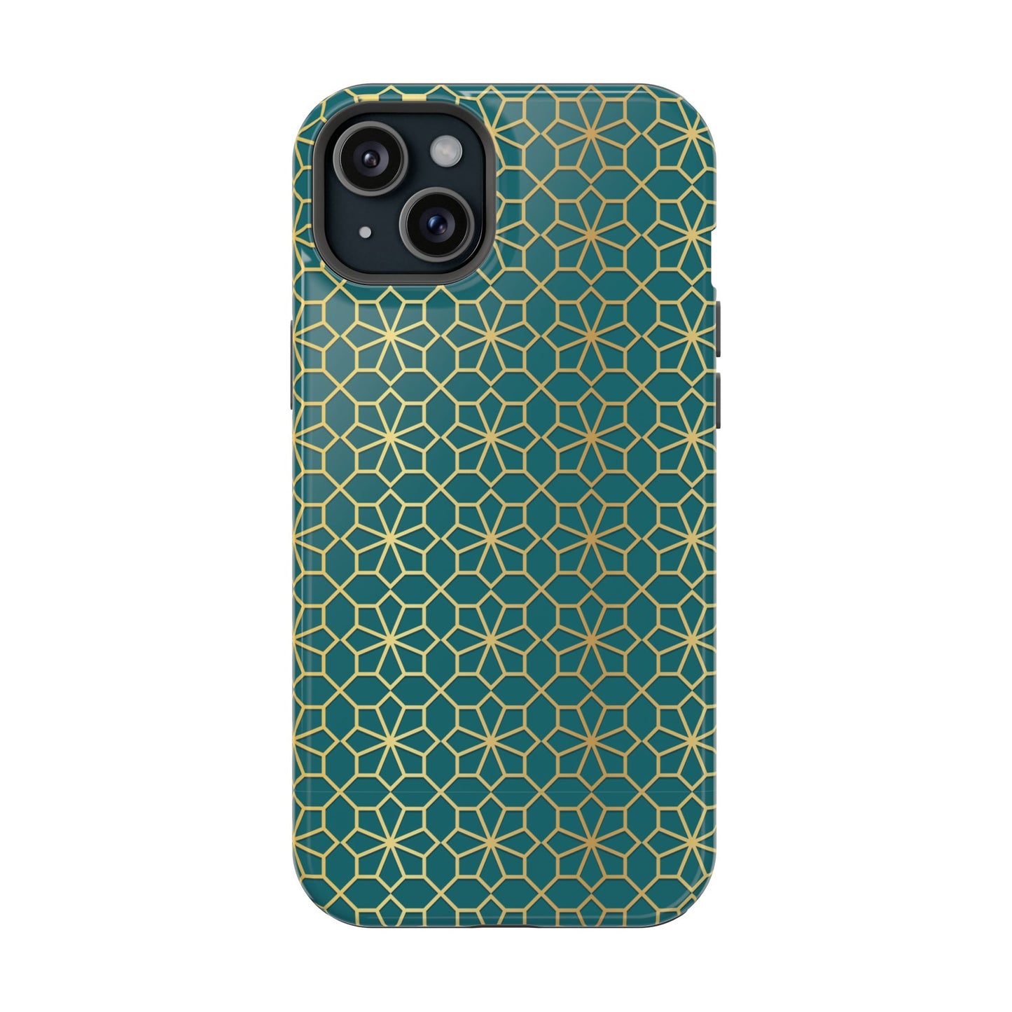 Gold and Green Flower Design - Iphone Magnetic Tough Case