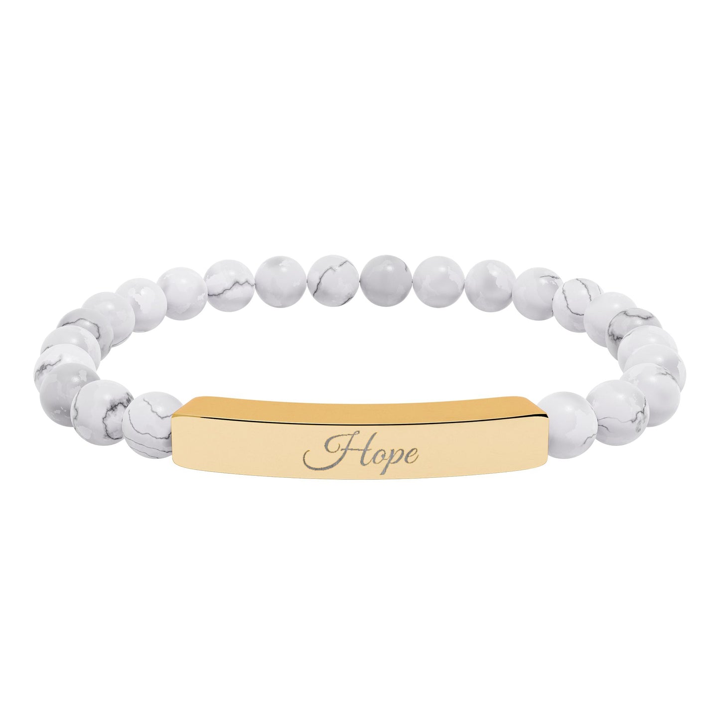 “Hope” Engraved Natural Stone Bracelet - Meaningful Gift for Mindfulness and Style
