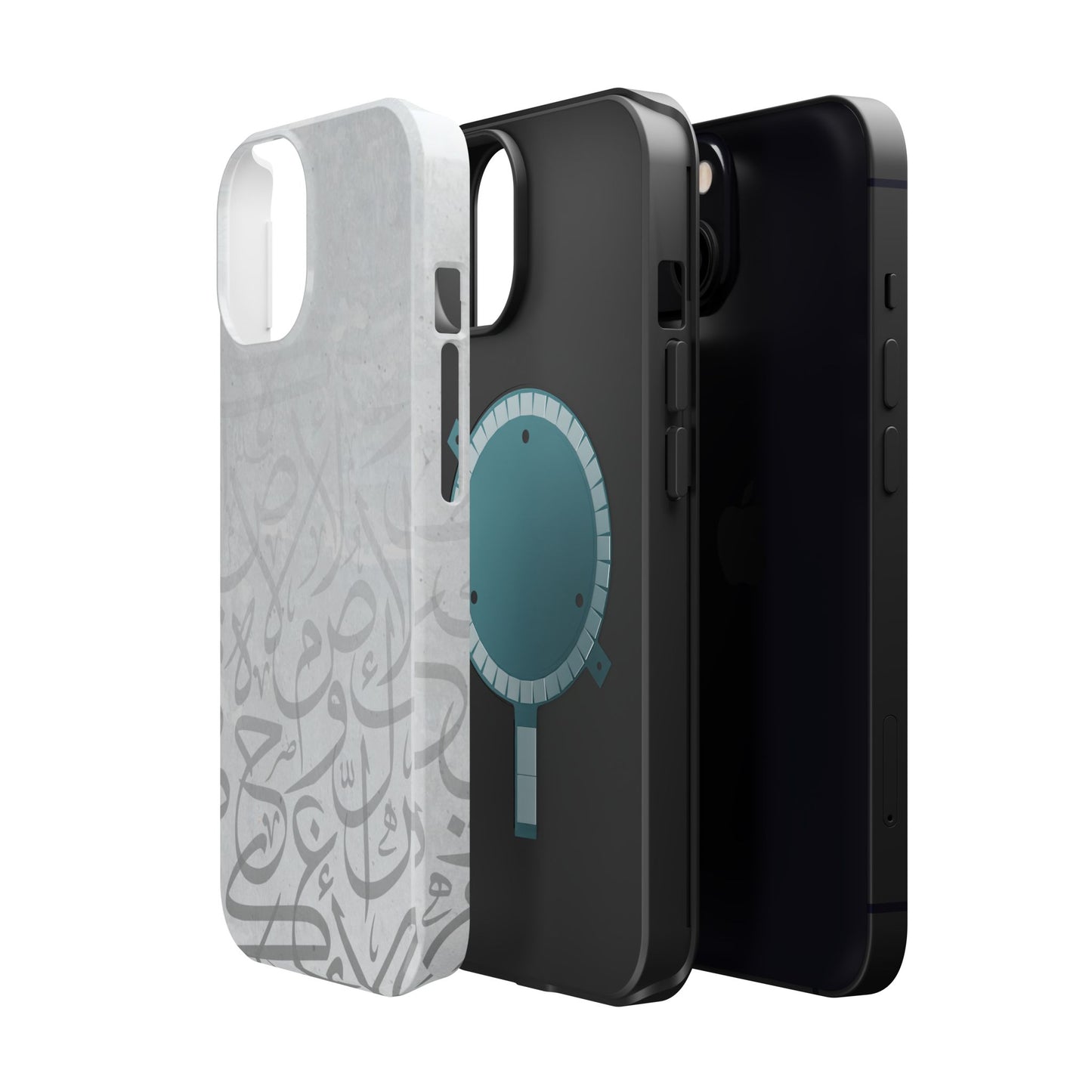 Arabic White and Grey Calligraphy Faded  Design - Iphone Magnetic Tough Case
