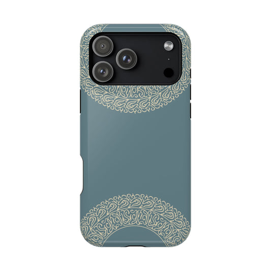 Beige geometric circle  Design - Iphone Magnetic Tough Case