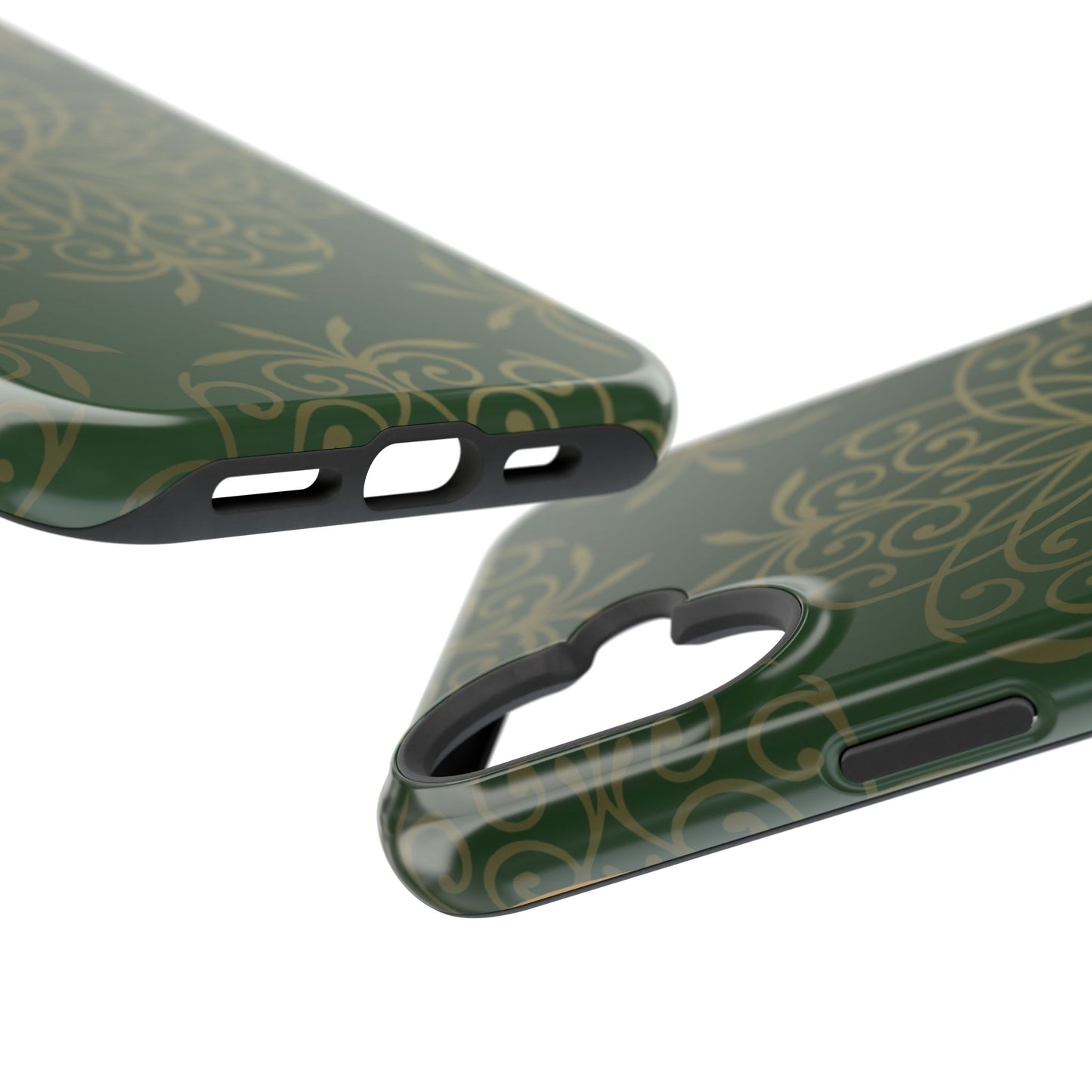 Gold and Green Flowery Design - Iphone Magnetic Tough Case