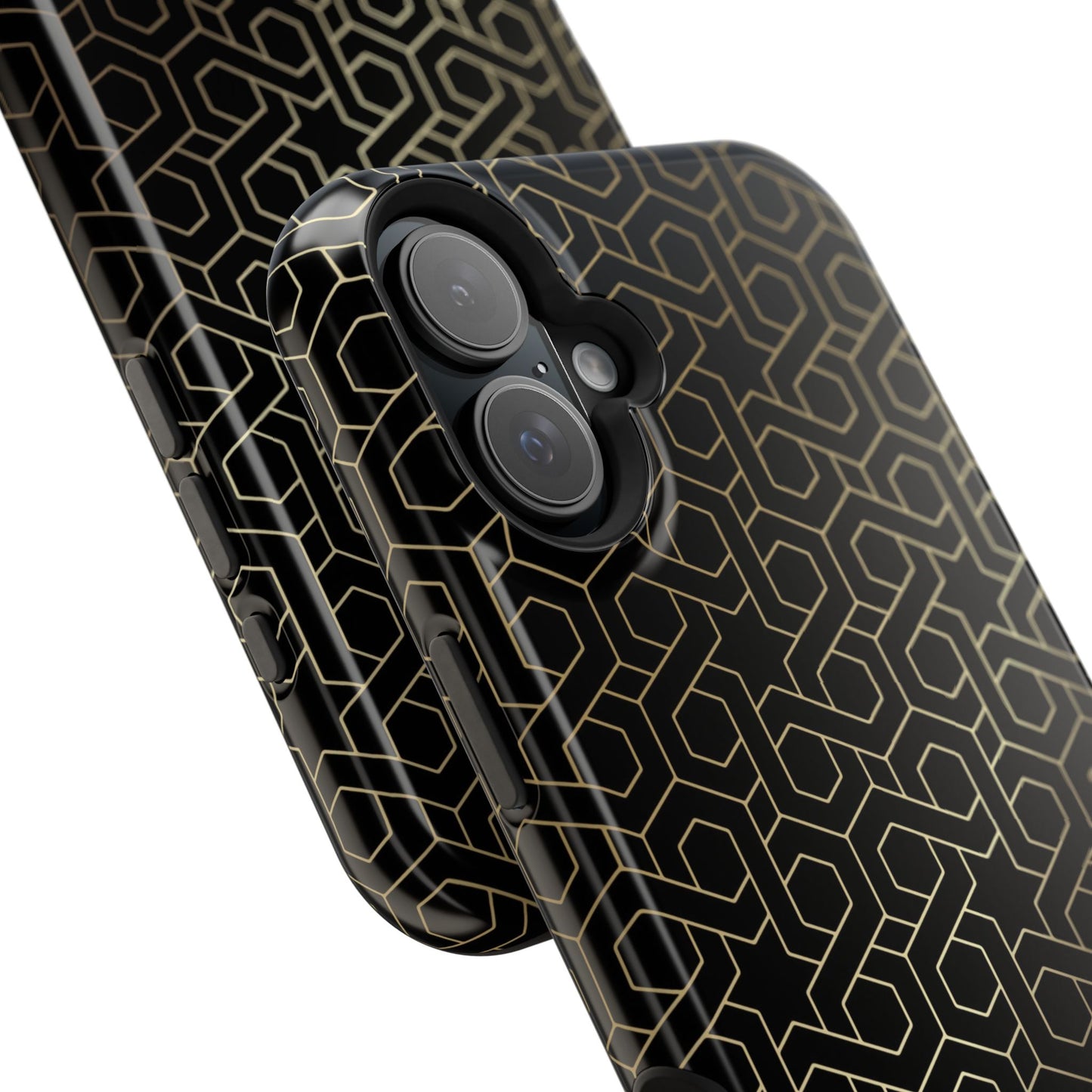 Black and Gold ⭐️ Geometric Design Iphone Magnetic Tough Case