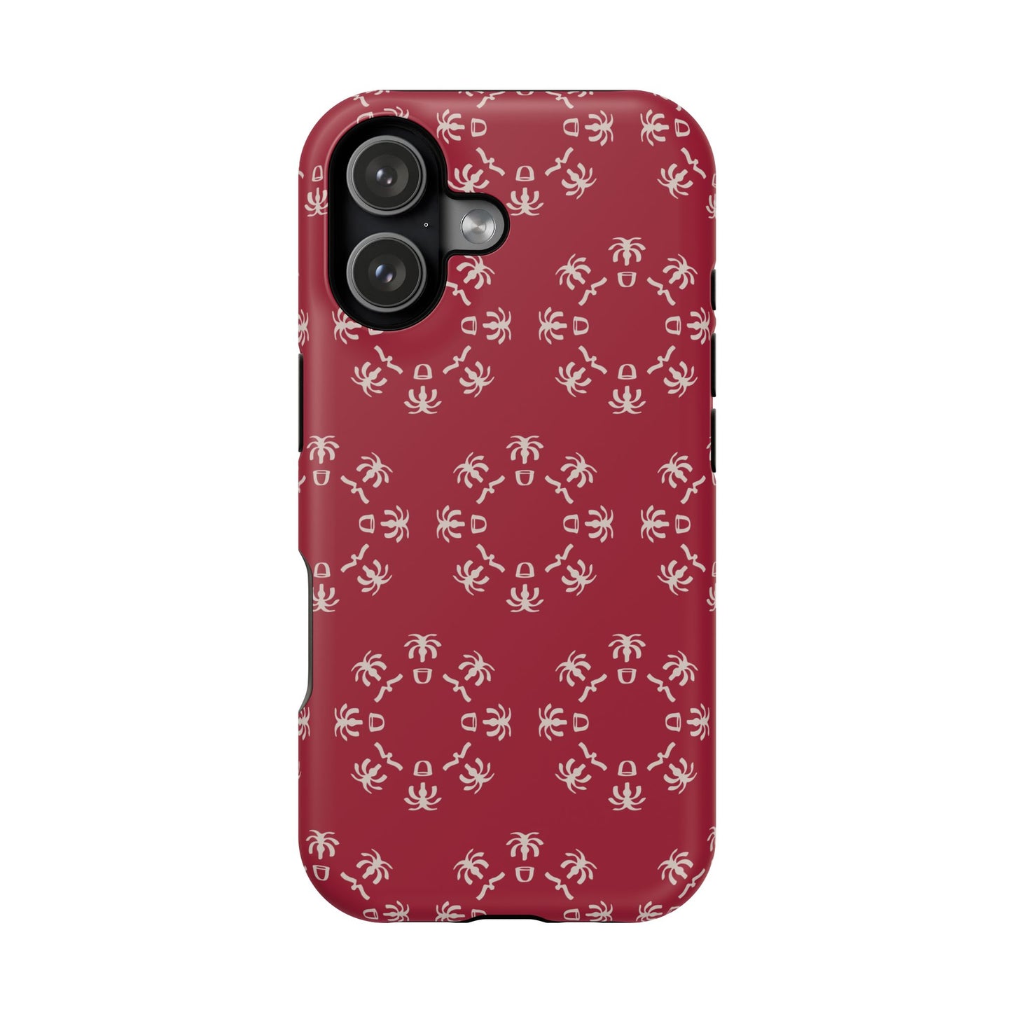 Palm Trees and coffee cups Geometric circle  Design - Iphone Magnetic Tough Case