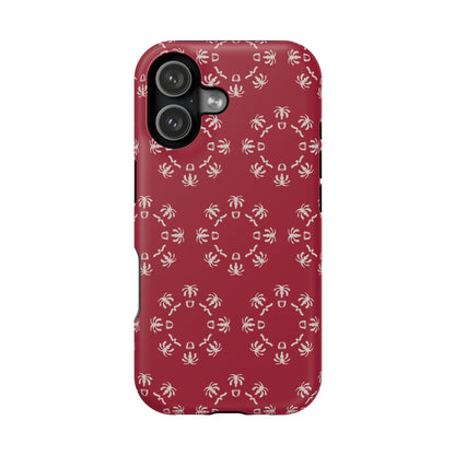 Palm Trees and coffee cups Geometric circle  Design - Iphone Magnetic Tough Case