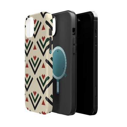 Red Black Green Geometric Design Iphone Magnetic Tough Case