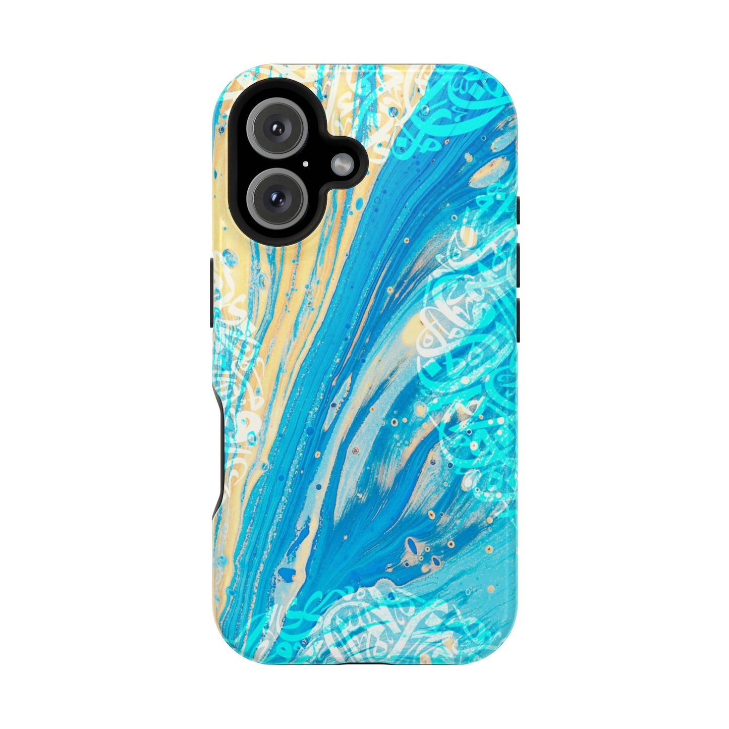 Arabic splash of Blue- Iphone Magnetic Tough Case