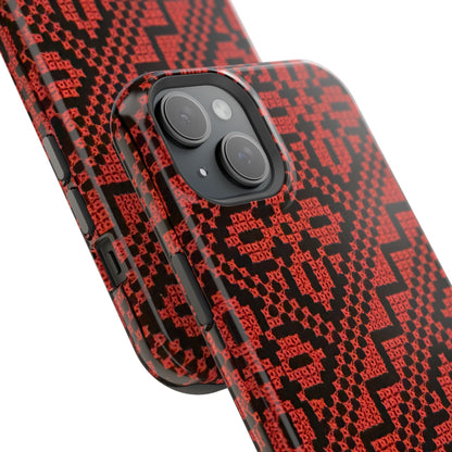 Red and Black Tatreez Design - Iphone Magnetic Tough Case