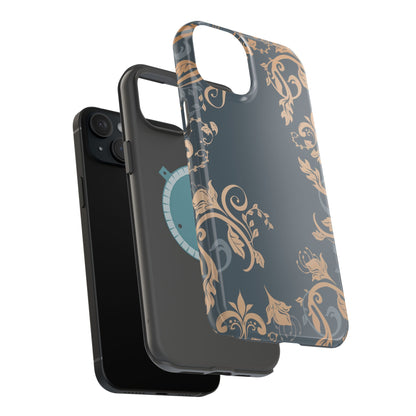 Gold flowers Iphone Magnetic Tough Cases