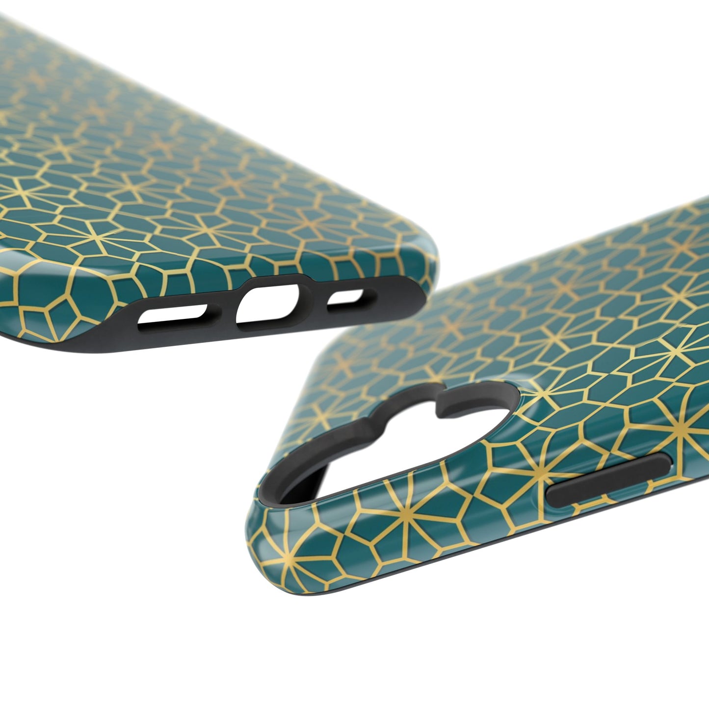 Gold and Green Flower Design - Iphone Magnetic Tough Case