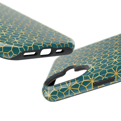 Gold and Green Flower Design - Iphone Magnetic Tough Case