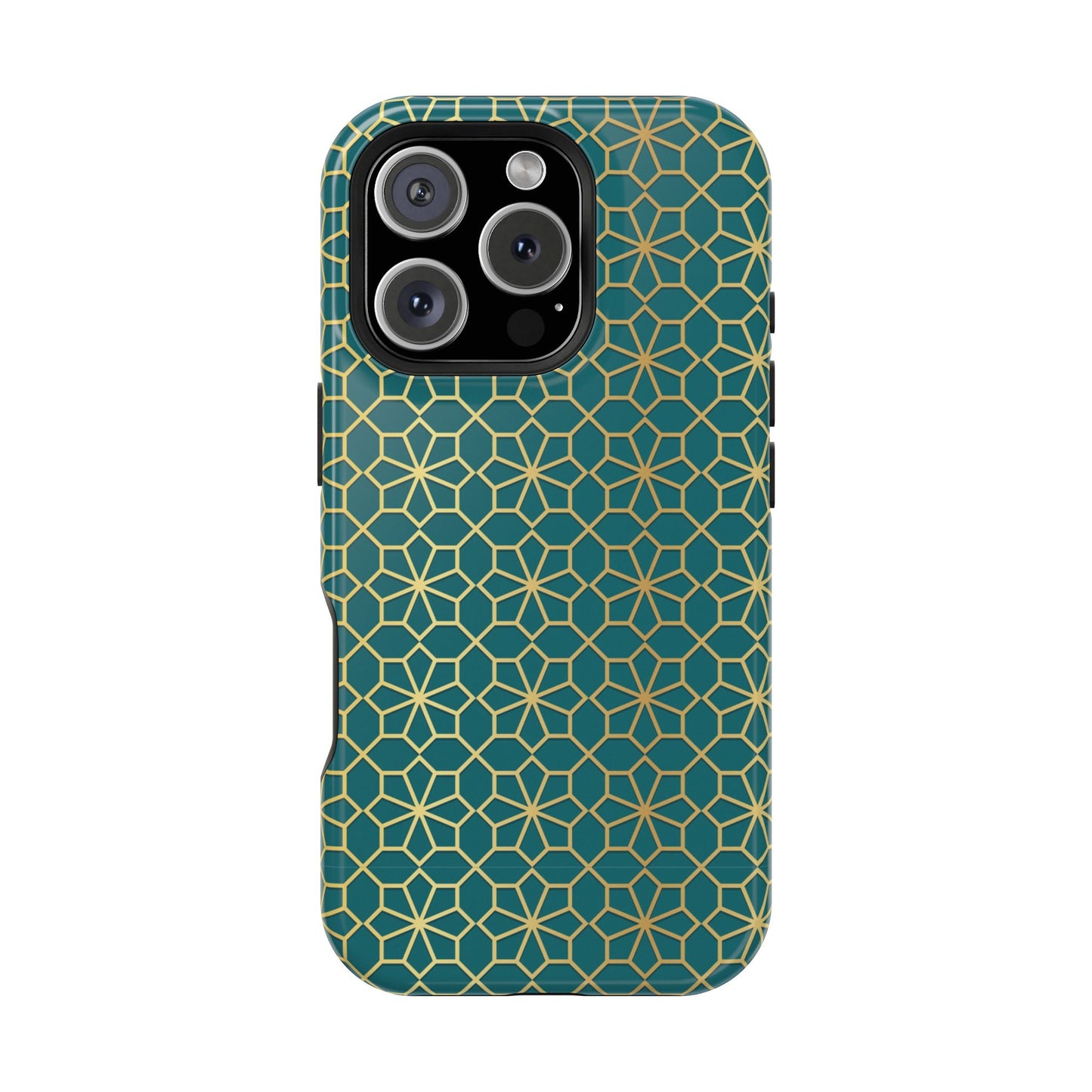 Gold and Green Flower Design - Iphone Magnetic Tough Case