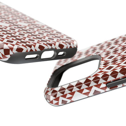 Red and White geometric Design Iphone Magnetic Tough Case