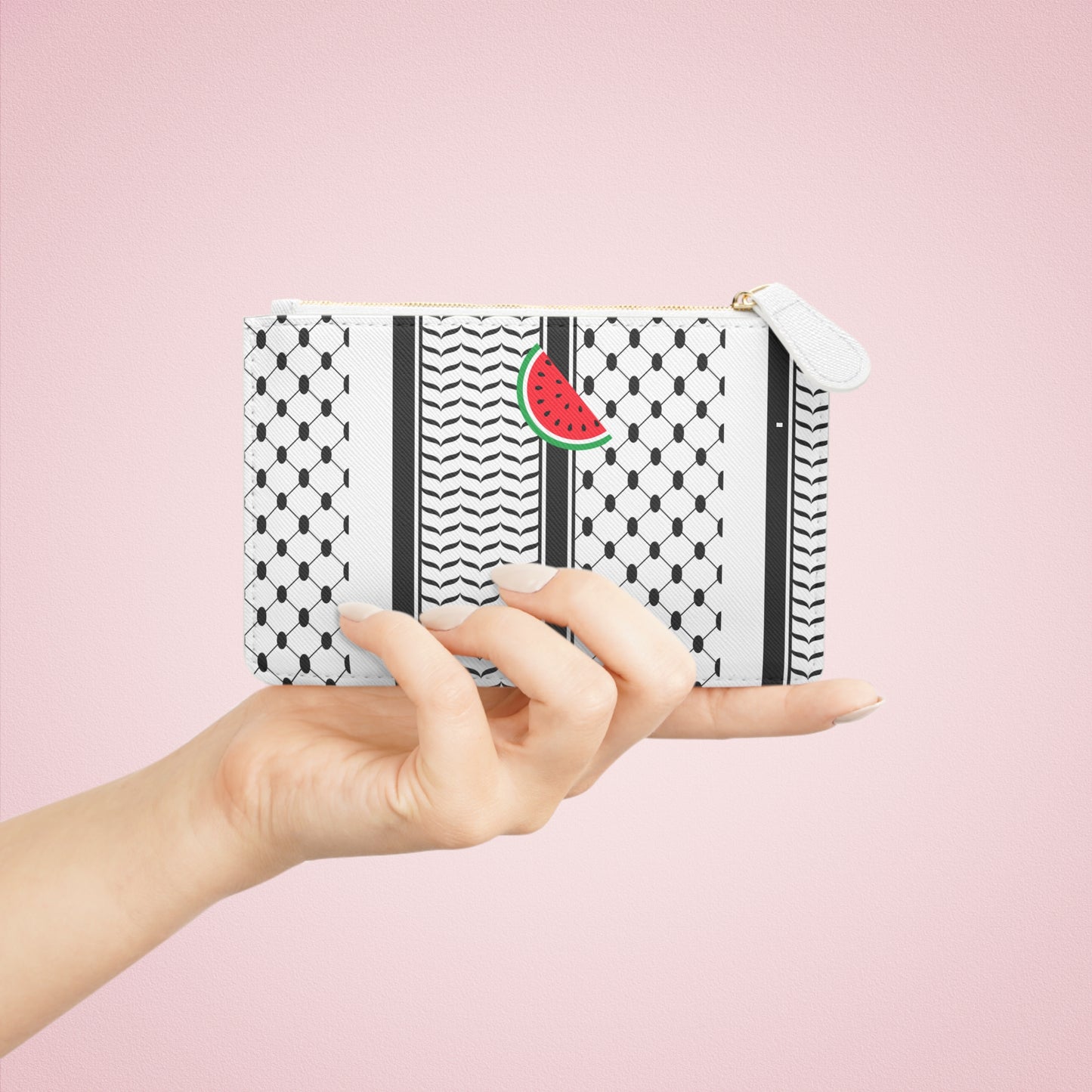 Black and White Kufie Mini Clutch Bag