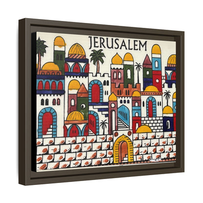 Jerusalem Framed Canvas Art, Colorful Wall Decor, Bohemian Home Art, Travel Gift, Cultural Wall Hanging, Unique Housewarming Gift