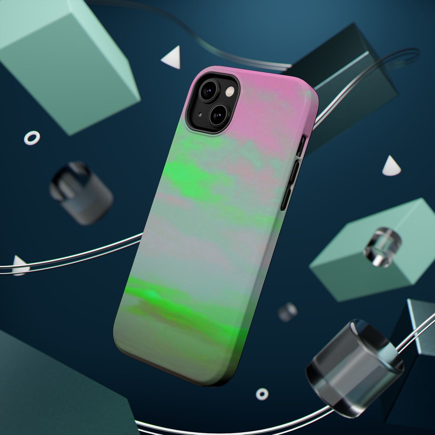 Green and pink sky  Design - Iphone Magnetic Tough Case