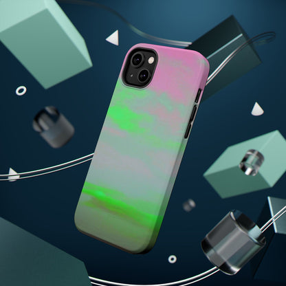 Green and pink sky  Design - Iphone Magnetic Tough Case