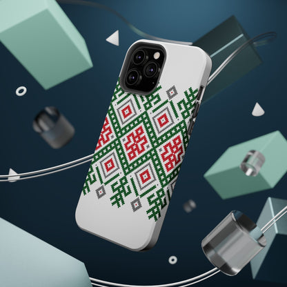 Red white Green and Black  Geometric Design Iphone Magnetic Tough Case