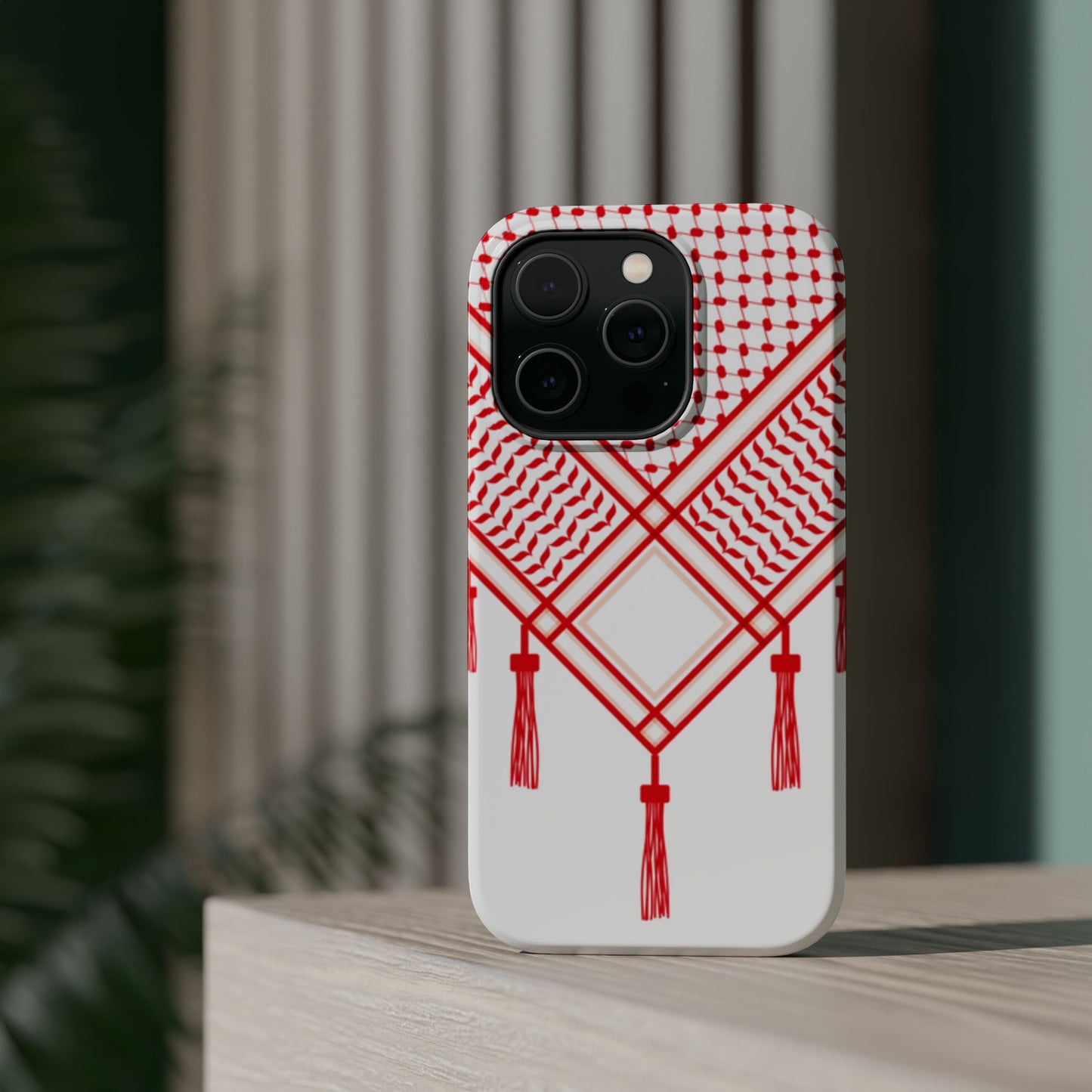 Red and White Shmagh Design Iphone Magnetic Tough Case