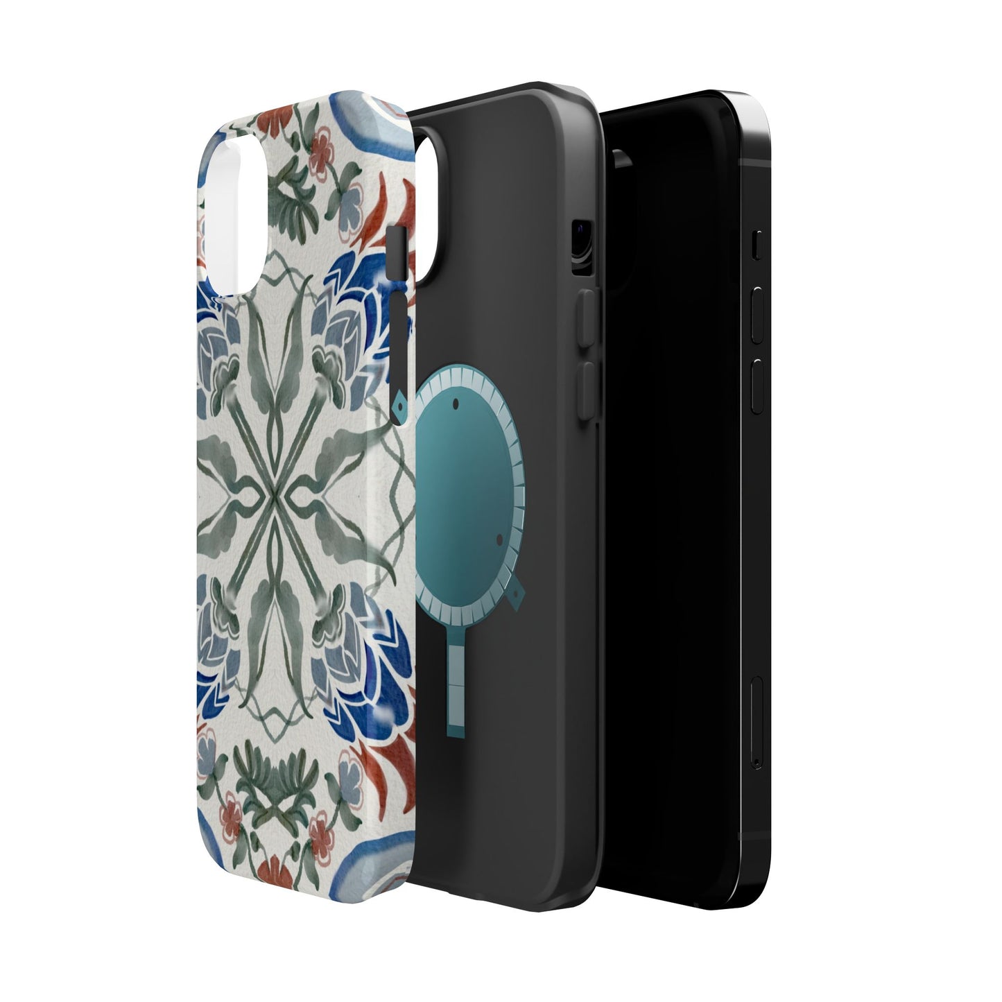 Blue flowers Iphone Magnetic Tough Cases