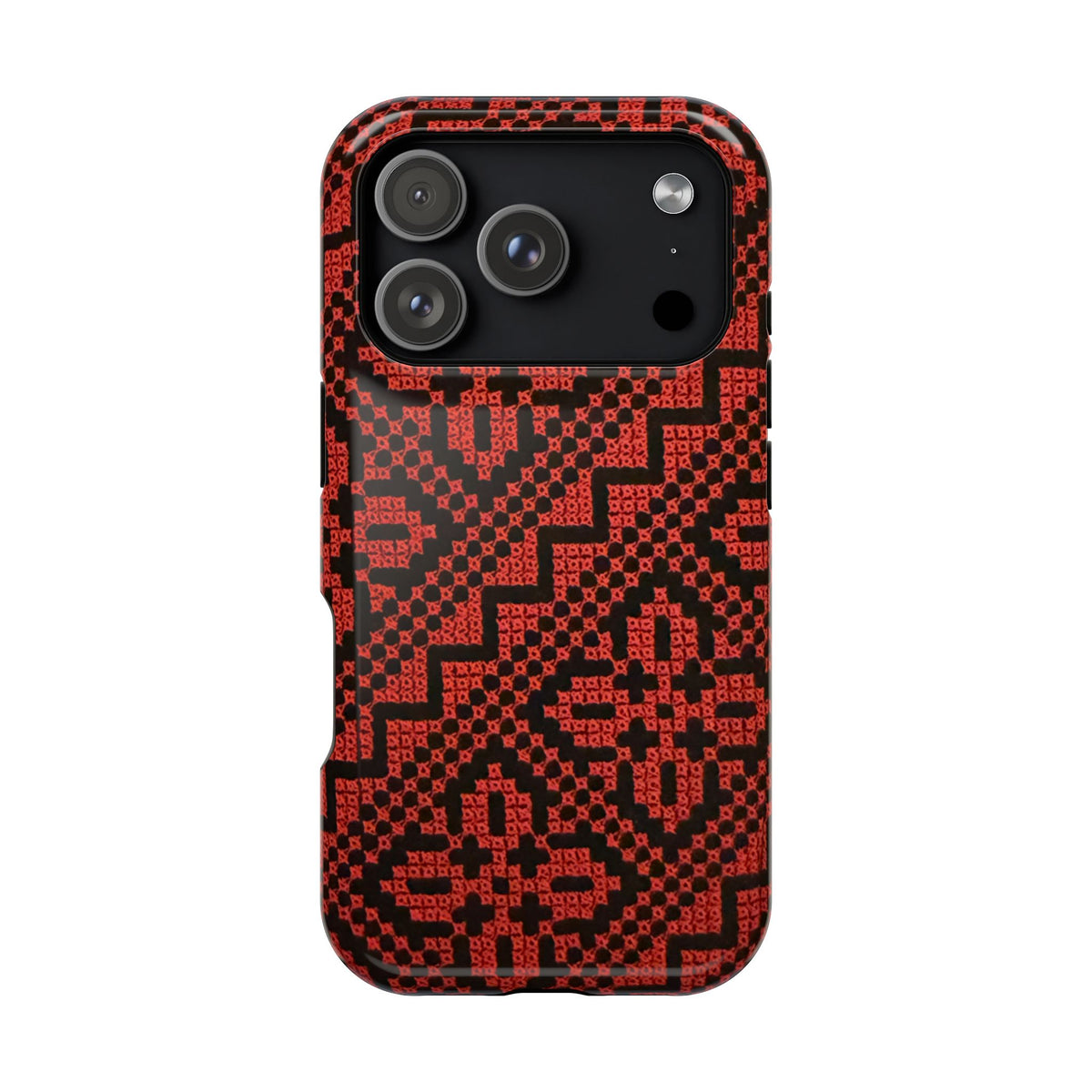 Red and Black Tatreez Design - Iphone Magnetic Tough Case