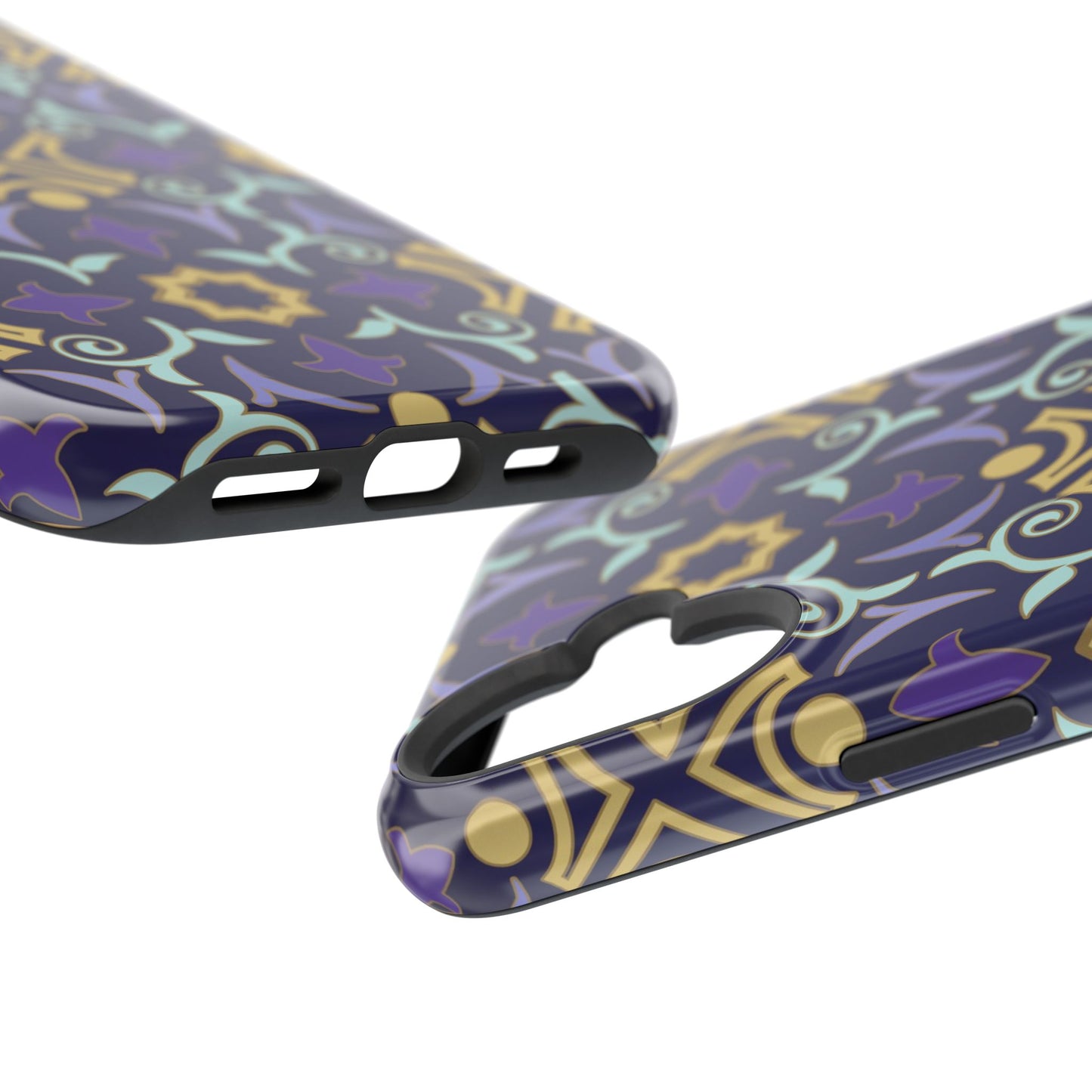 Geometric Purple and Gold Design Iphone Magnetic Tough Case