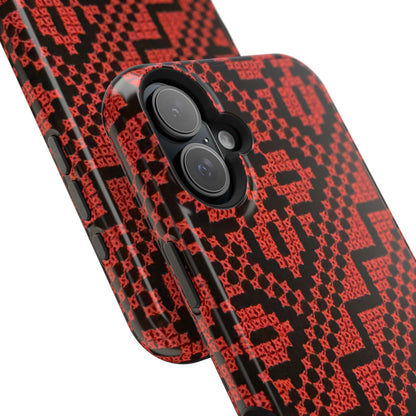 Red and Black Tatreez Design - Iphone Magnetic Tough Case