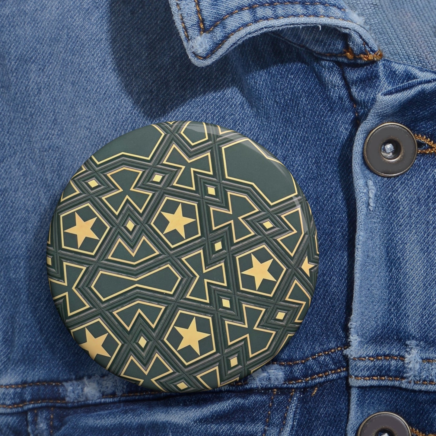 Masjid Al Haram Patterned Pin Buttons - Stylish, Unique Badges for Every Occasion