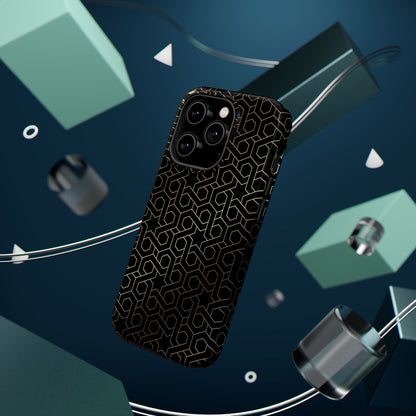Black and Gold ⭐️ Geometric Design Iphone Magnetic Tough Case