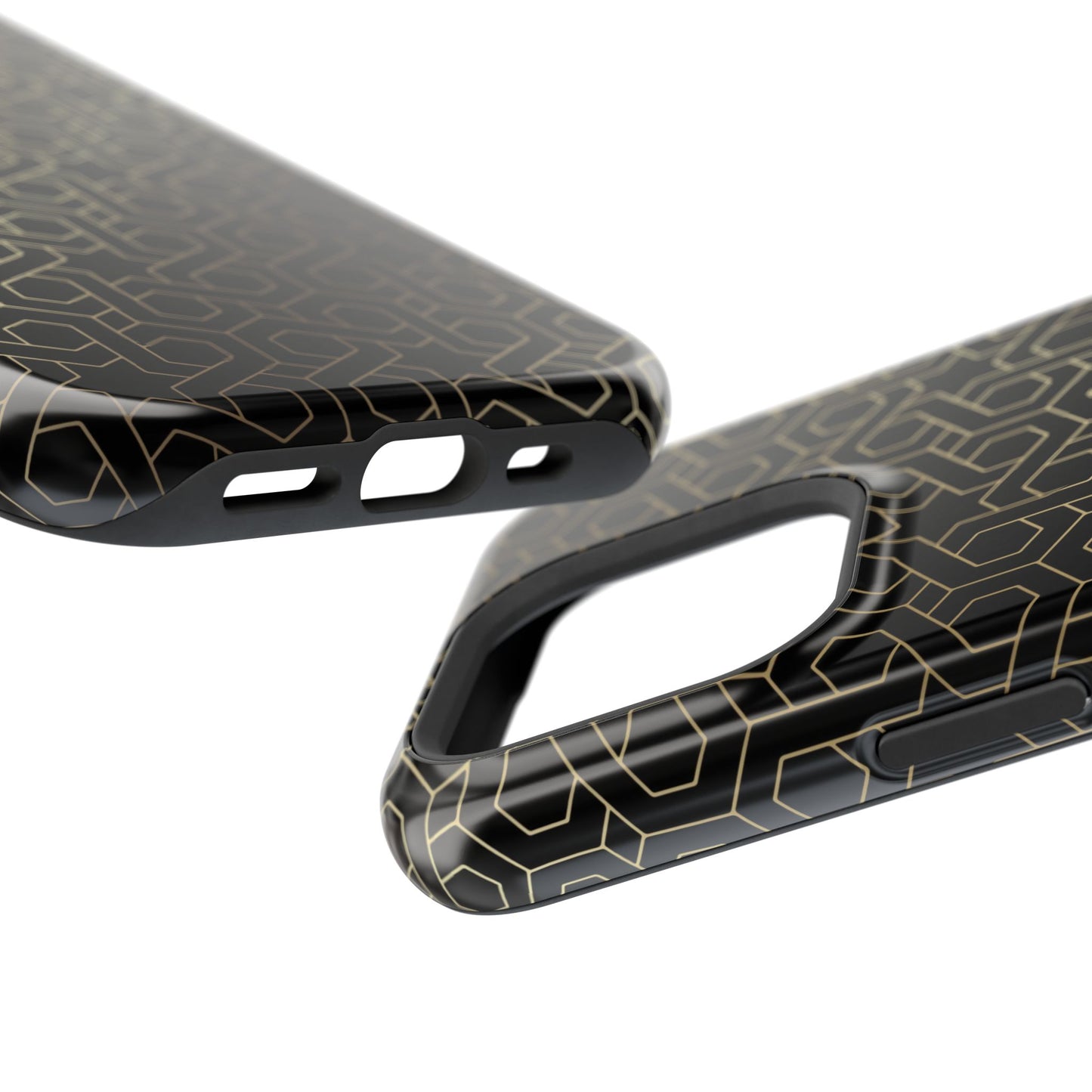 Black and Gold ⭐️ Geometric Design Iphone Magnetic Tough Case