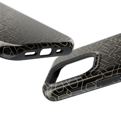 Black and Gold ⭐️ Geometric Design Iphone Magnetic Tough Case