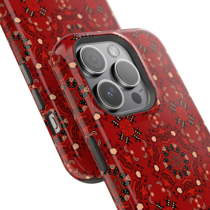 Red geometric   Design - Iphone Magnetic Tough Case