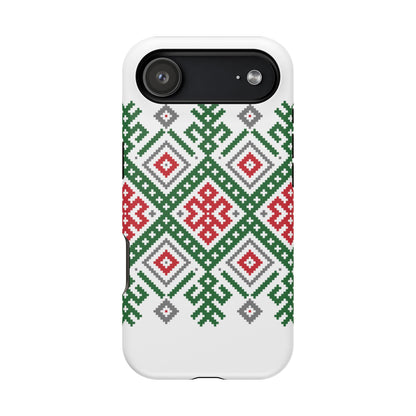 Red white Green and Black  Geometric Design Iphone Magnetic Tough Case