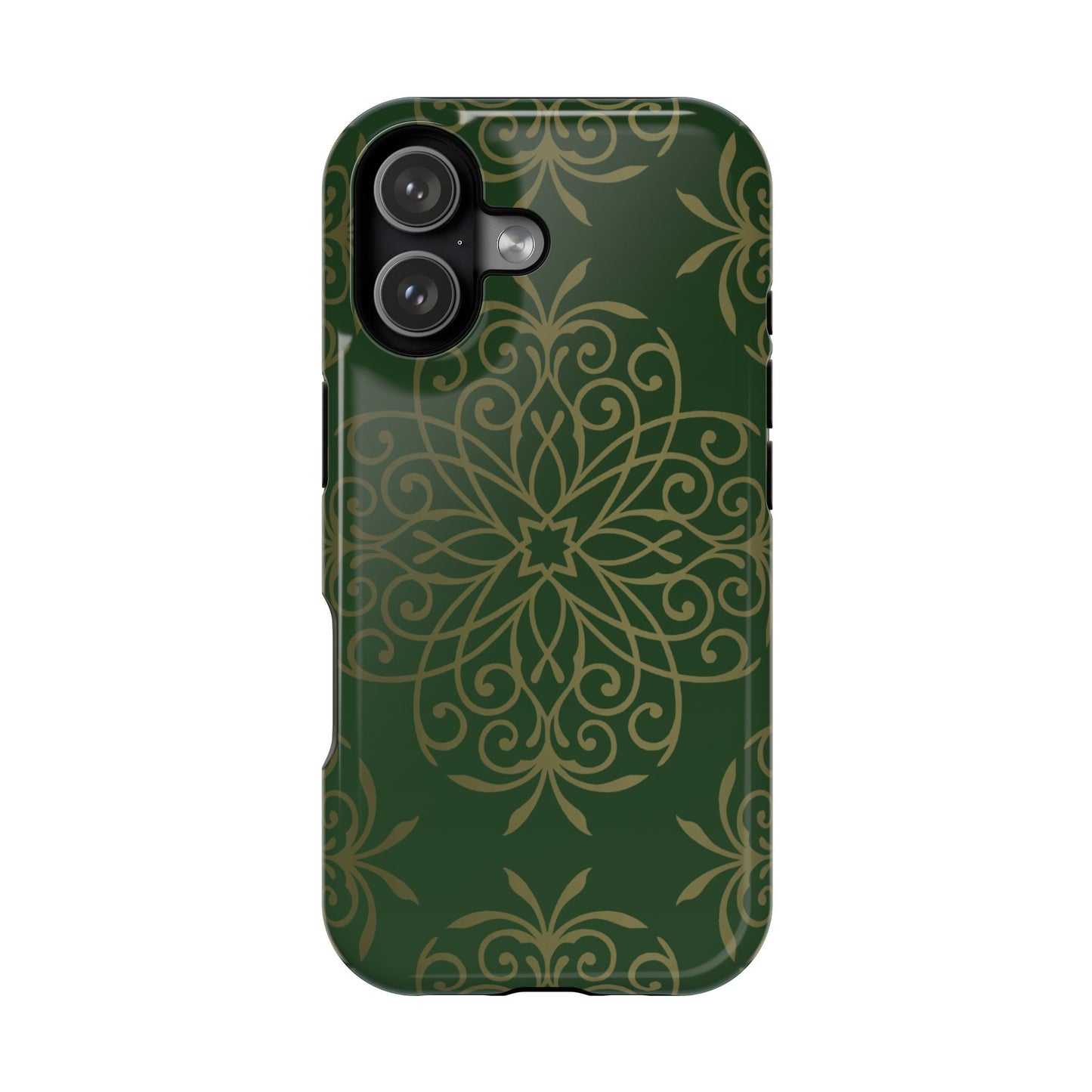 Gold and Green Flowery Design - Iphone Magnetic Tough Case