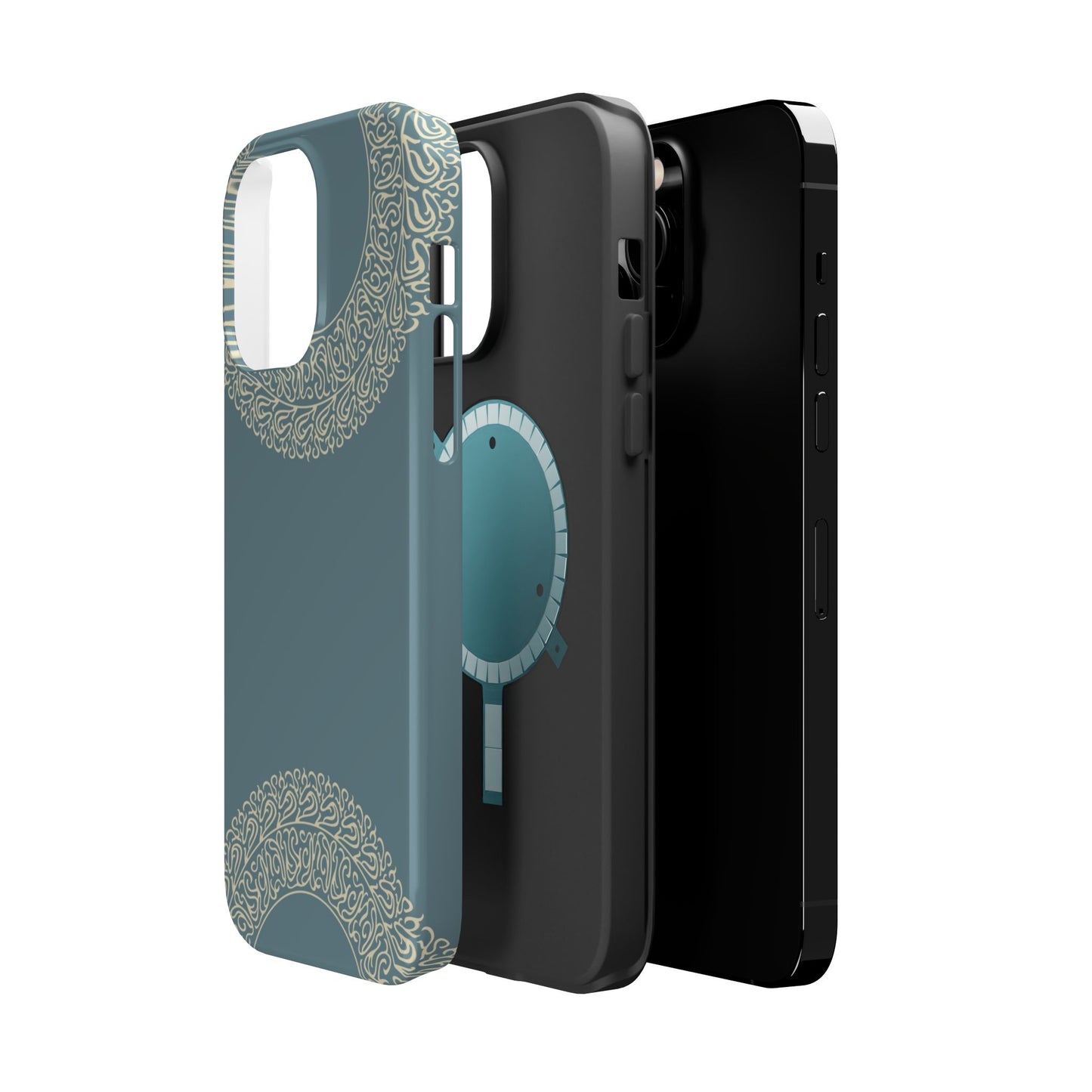 Beige geometric circle  Design - Iphone Magnetic Tough Case