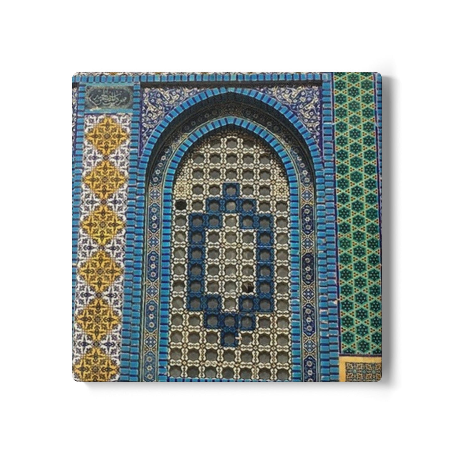 Masjid Al-Aqsa Pattern Ceramic Coaster, Stylish Drinkware, Home Decor, Gift for Housewarming, Coffee Table Accessory
