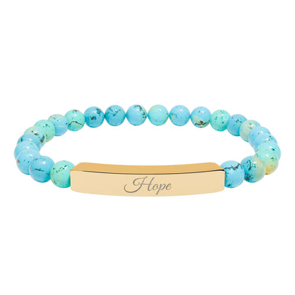 “Hope” Engraved Natural Stone Bracelet - Meaningful Gift for Mindfulness and Style