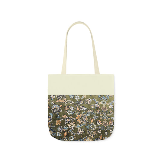 Rawdah Canvas Tote Bag, 3-Color Straps