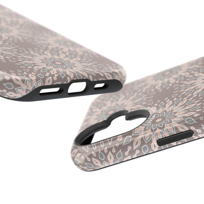 Beige Floral Design - Iphone Magnetic Tough Case