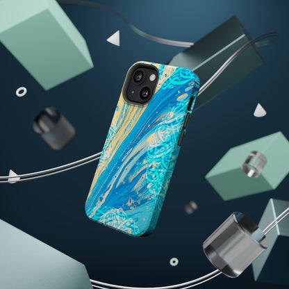 Arabic splash of Blue- Iphone Magnetic Tough Case
