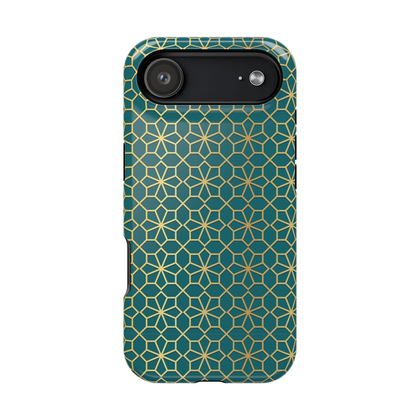 Gold and Green Flower Design - Iphone Magnetic Tough Case