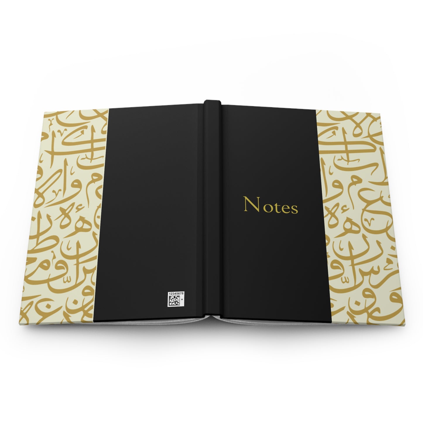 Beige and Gold Arabic Letters Hardcover Journal Matte 2