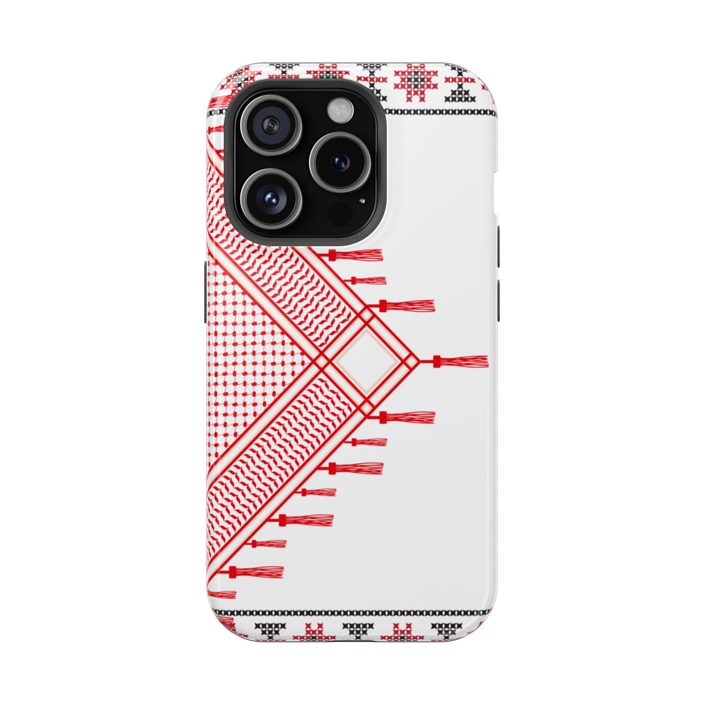 Red and White Hattah Design Iphone Magnetic Tough Case