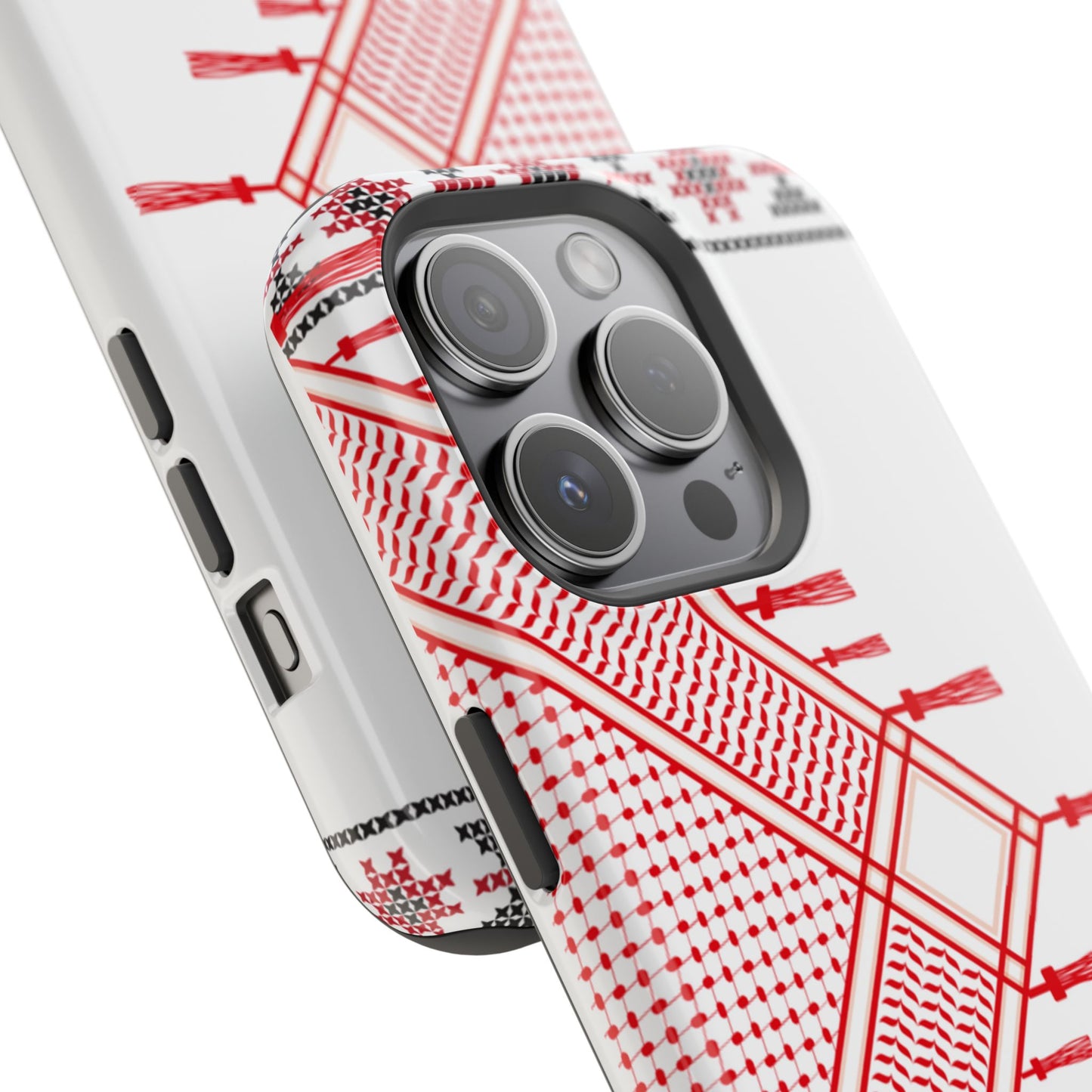 Red and White Hattah Design Iphone Magnetic Tough Case