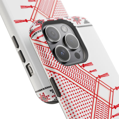 Red and White Hattah Design Iphone Magnetic Tough Case