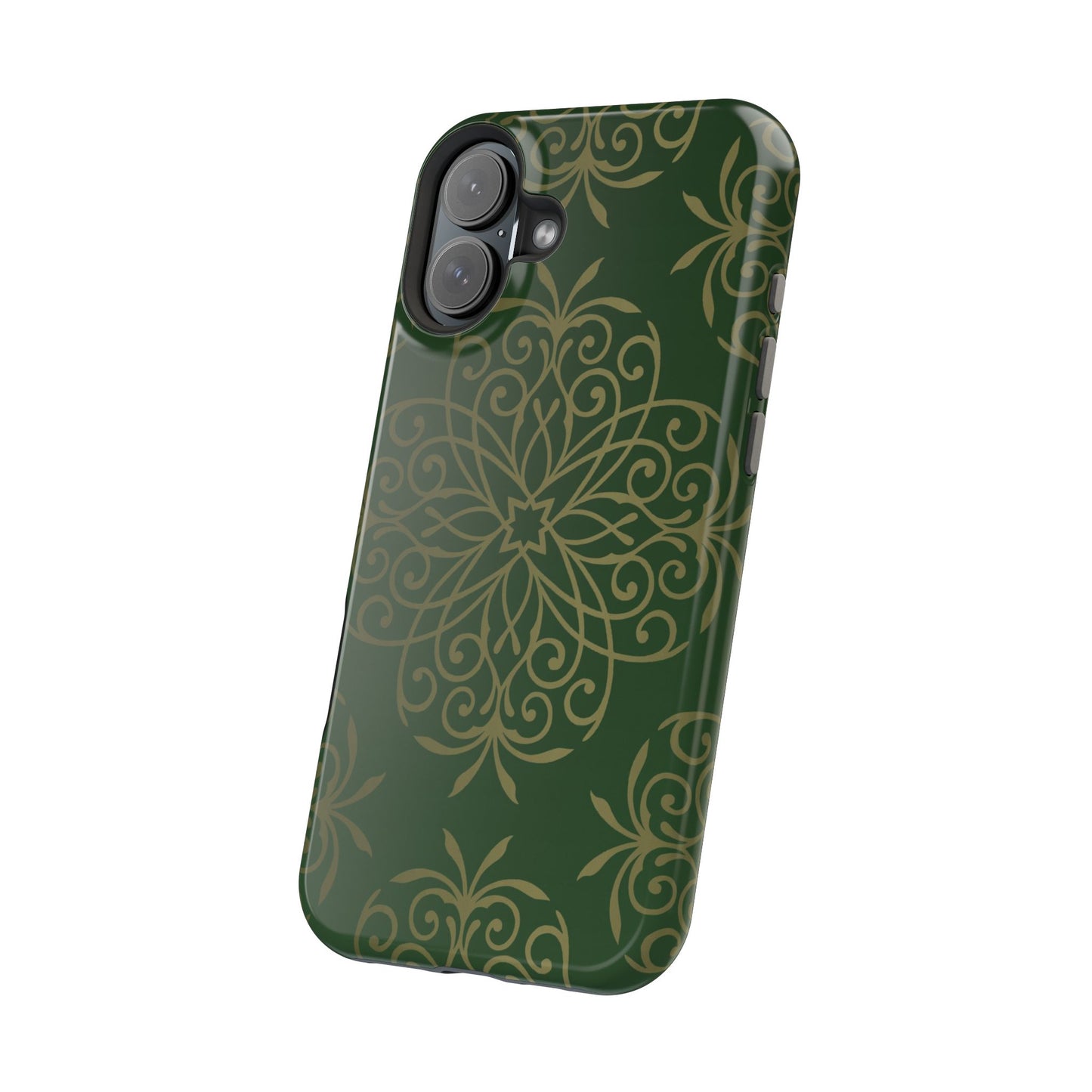 Gold and Green Flowery Design - Iphone Magnetic Tough Case